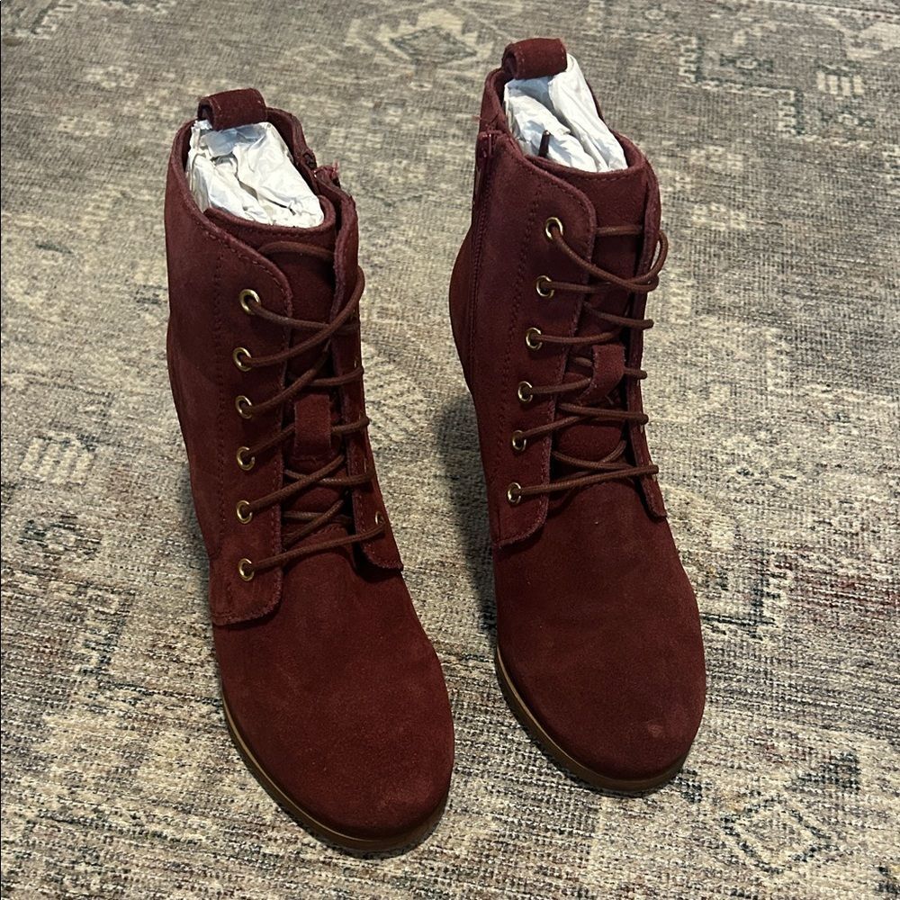 Diba Burgundy Blake Suede Booties